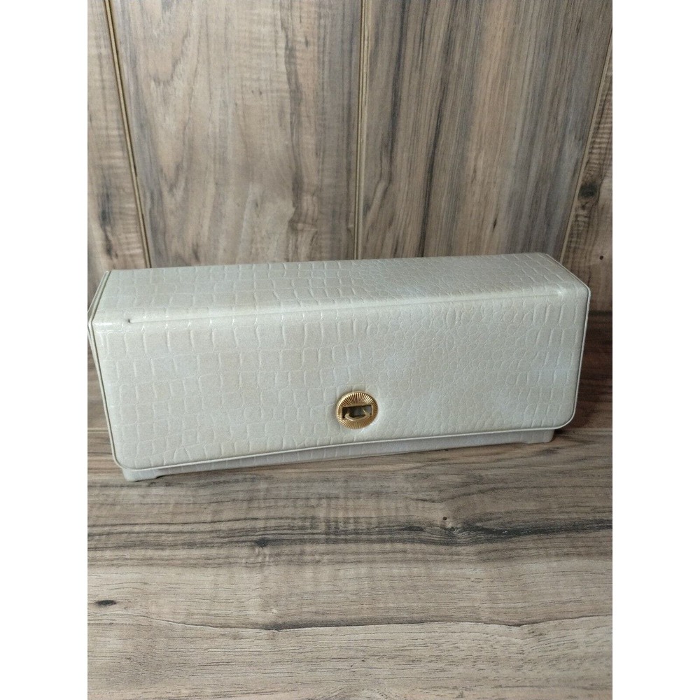 Vintage Rare Alexandra de Markoff Tan Crocodile Look Makeup Travel Case